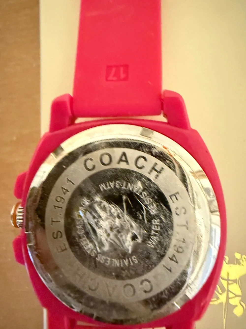 Coach EST. 1941 Pink Signature C Silicone Strap Quartz Watch w/ Box New NOS